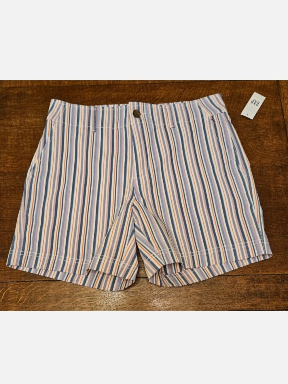 NWT Gap Stretch Cotton Chino Striped Shorts Size 2 Short